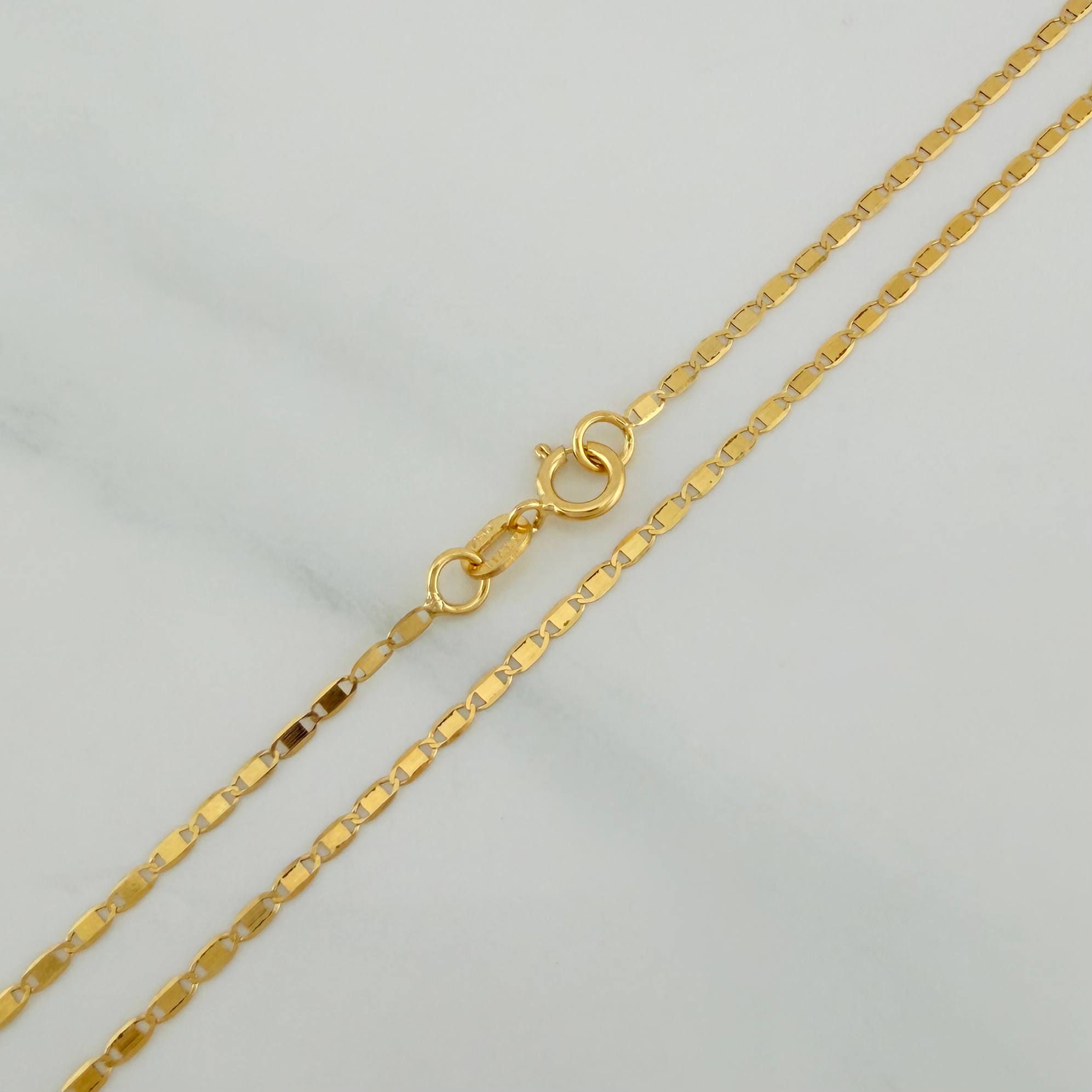 Cadena Escalera Plana 1.15 g / 50 cm / 1.4 mm Oro Amarillo 18K