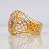 Anillo Sello San Miguel Arcangel 7.65g / T10 1/2 Tres Oros 18K