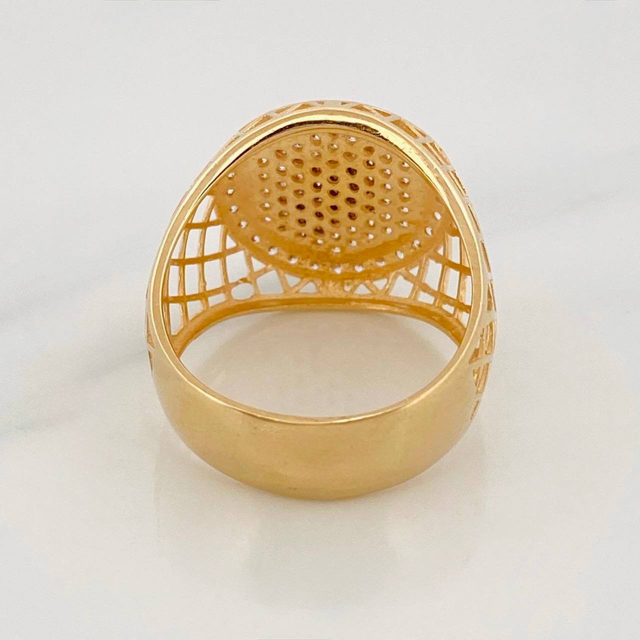 Anillo Sello San Miguel Arcangel 7.65g / T10 1/2 Tres Oros 18K