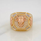 Anillo Sello Toro 14.05g / T11 1/2 Tres Oros 18K