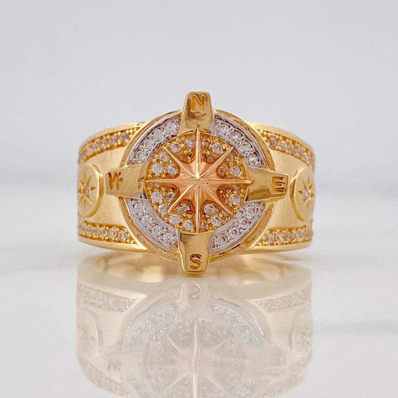 Anillo Brujula 9.9g / T9 1/4 Tres Oros 18K