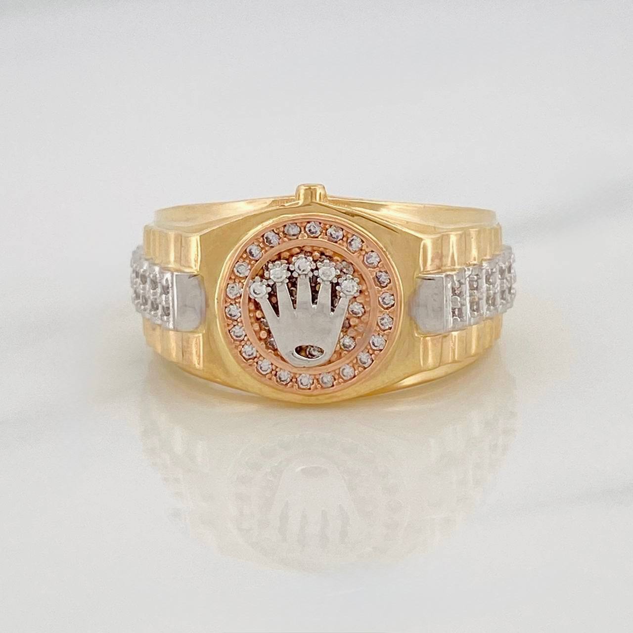 Anillo Correa Corona 8.8g / T11 1/2 Tres Oros 18K