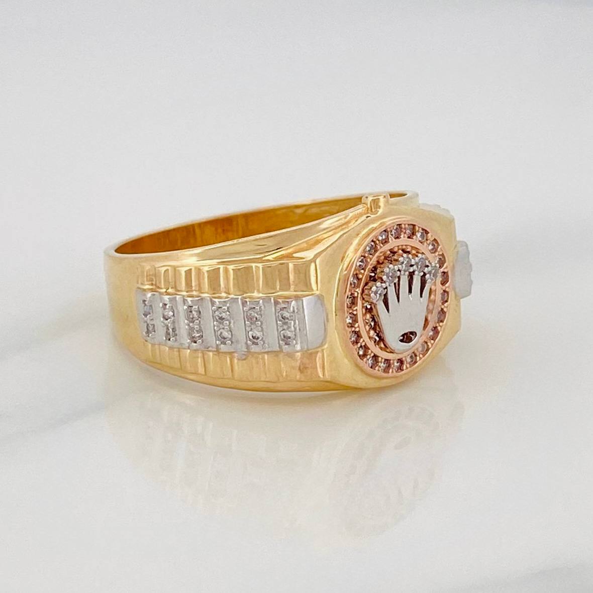 Anillo Correa Corona 8.8g / T11 1/2 Tres Oros 18K