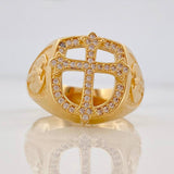 Anillo Escudo Cruz 7.75g / T9 3/4 Oro Amarillo 18K