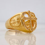 Anillo Escudo Cruz 7.75g / T9 3/4 Oro Amarillo 18K