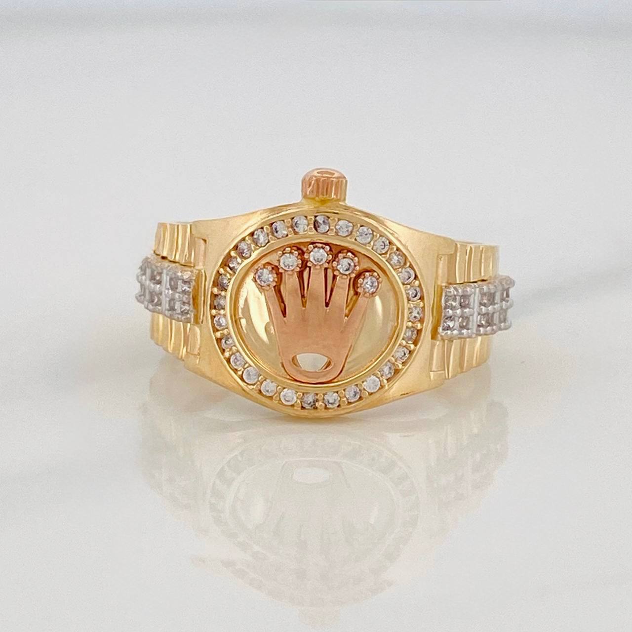 Anillo Correa Corona 6.9g / T9 3/4 Tres Oros 18K