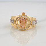 Anillo Correa Corona 6.9g / T9 3/4 Tres Oros 18K