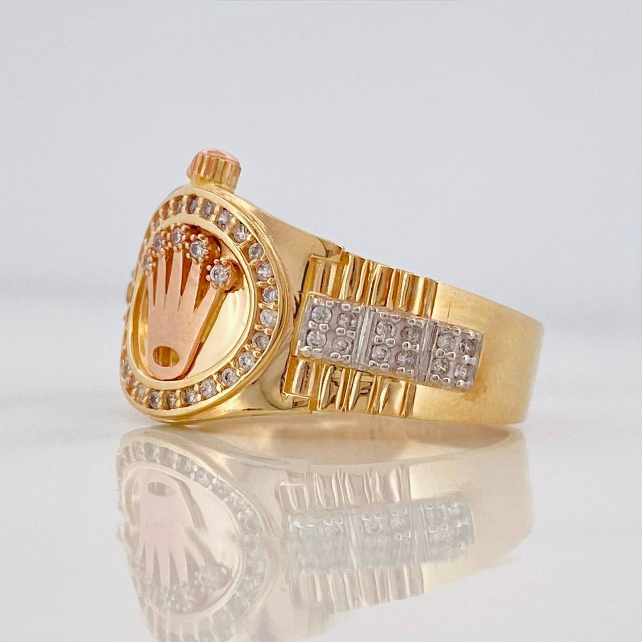 Anillo Correa Corona 6.9g / T9 3/4 Tres Oros 18K