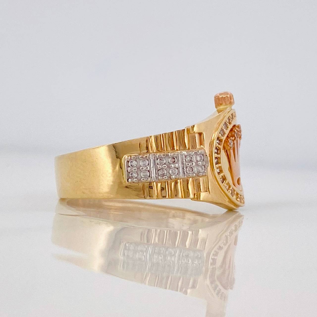 Anillo Correa Corona 6.9g / T9 3/4 Tres Oros 18K
