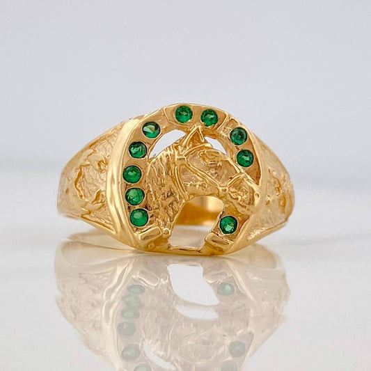 Anillo Herradura Caballo 6.35g / T10 1/2 Oro Amarillo 18K