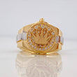 Anillo Correa Corona 7.4g / T7 Dos Oros Amarillo Blanco 18K