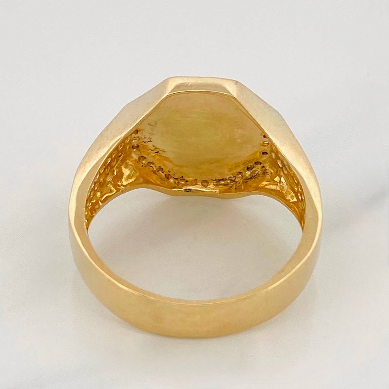 Anillo Sello Calavera 8.6g / T10 1/4 Dos Oros Amarillo Blanco 18K