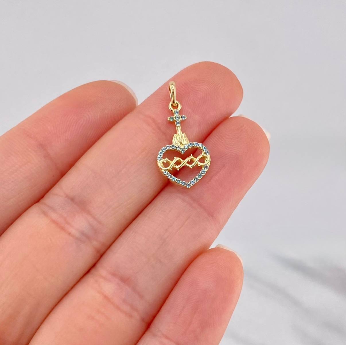 Dije Sagrado Corazón de Jesús 1g / 2.2cm Oro Amarillo 18K
