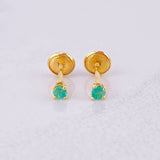 Topos Cuatro Garras Esmeraldas 17pts 0.7g / 2.5mm Oro Amarillo 18K