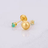Topos Cuatro Garras Esmeraldas 17pts 0.65g / 2.6mm Oro Amarillo 18K