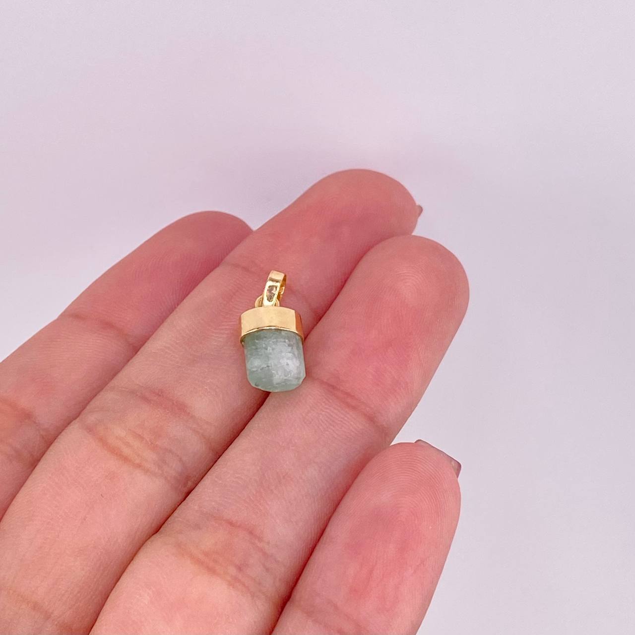 Dije Morralla Esmeralda 1.1g / 1.5cm Oro Amarillo 18K