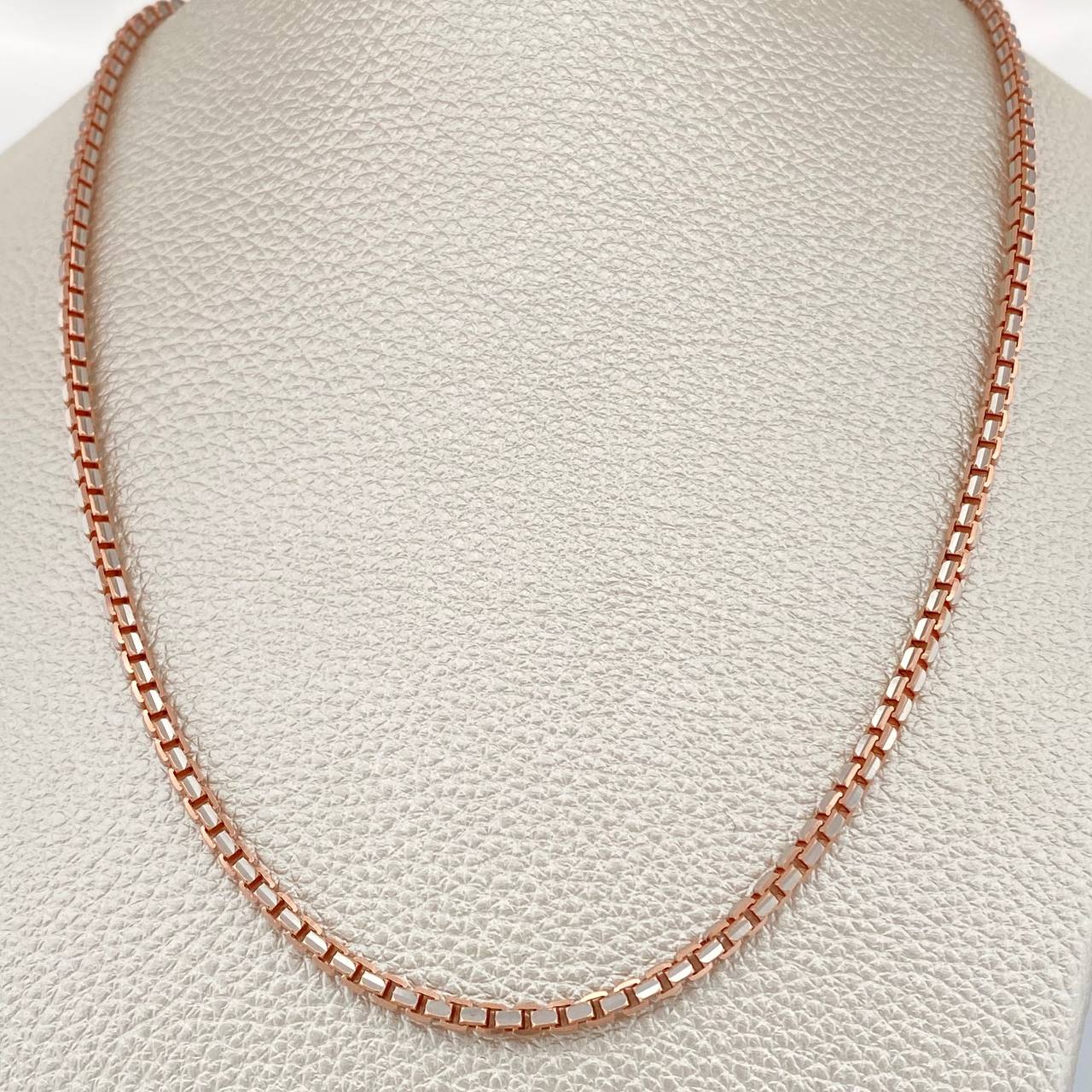 Cadena Veneciana 14.25gr / 60.4cm / 2.06mm Dos Oros Blanco Rosa +3 18K $