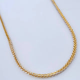 Cadena Franco 10.65gr / 64.9cm / Dos Oros Amarillo Blanco +3 18K +