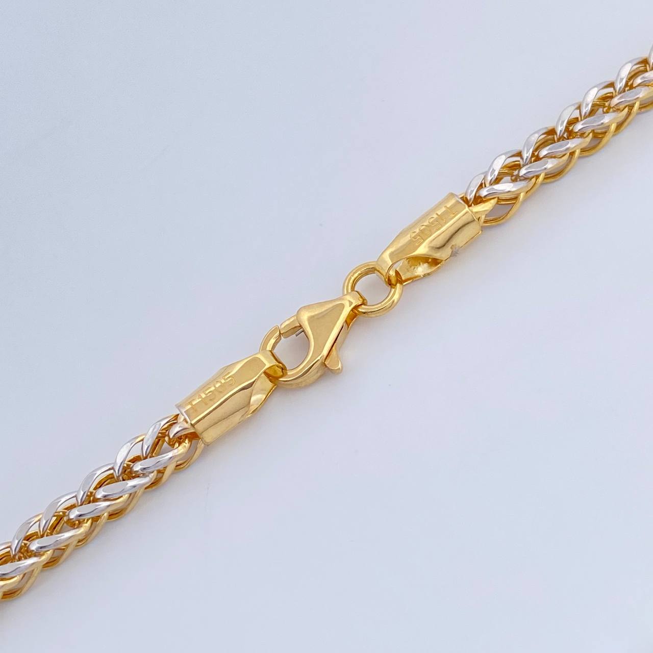 Cadena Franco 10.65gr / 64.9cm / Dos Oros Amarillo Blanco +3 18K +