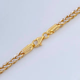 Cadena Franco 10.65gr / 64.9cm / Dos Oros Amarillo Blanco +3 18K +