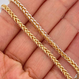 Cadena Franco 10.65gr / 64.9cm / Dos Oros Amarillo Blanco +3 18K +