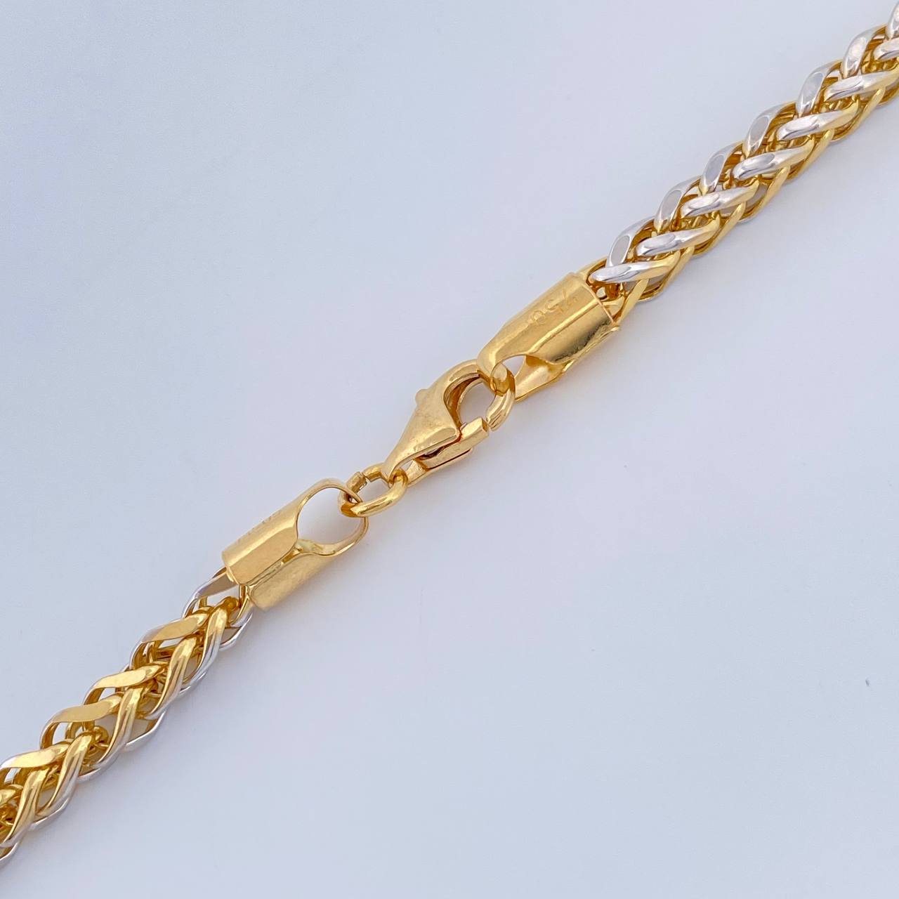 Cadena Franco 18.9gr / 65.2cm / Dos Oros Amarillo Blanco +3 18K +