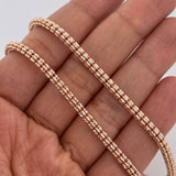 Cadena Ice 28.1gr / 70cm / Dos Oros Blanco Rosa +4 18K +