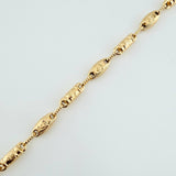 Tobillera Rustica Eslabon Corona 6.15gr / 27cm / 4.75mm Oro Amarillo 18K $