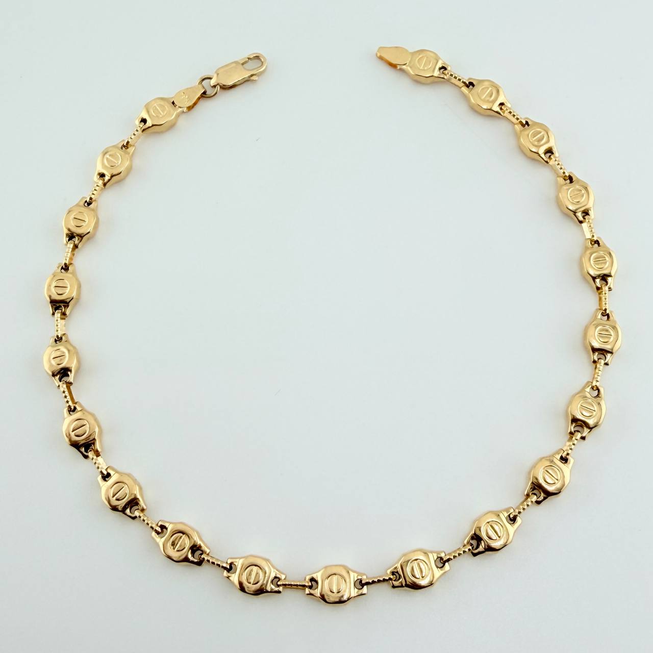Tobillera Rustica Tornillo 6.85gr / 26.5cm / 5.87mm Oro Amarillo 18K $