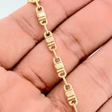 Pulso Rustico Barril Cuadrado 4.6gr / 19.5cm / 4.4mm Oro Amarillo 18K $