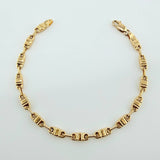 Pulso Rustico Barril Cuadrado 4.6gr / 19.5cm / 4.4mm Oro Amarillo 18K $