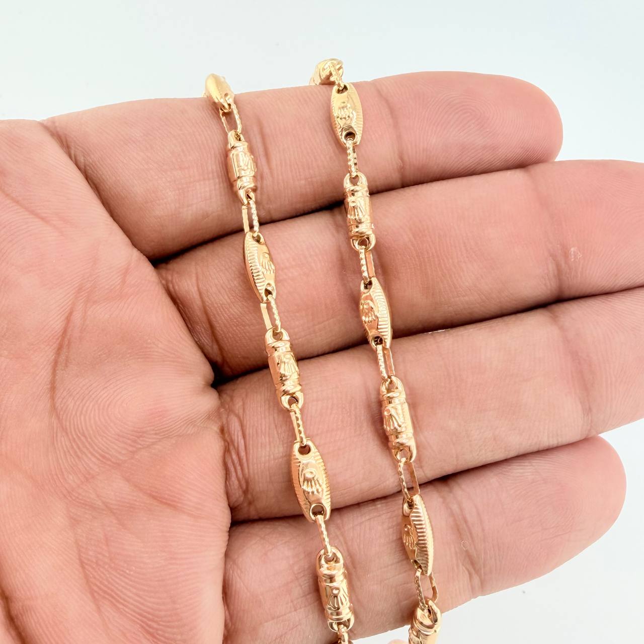Cadena Rustica Eslabon Corona 12.95gr / 62cm / 3.82mm Oro Amarillo 18K $