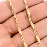 Cadena Rustica Eslabon 8.95gr / 52cm / 3.37mm Oro Amarillo 18K $