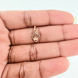 Dije Corona RX 0.4gr / 1.5cm / Circones Negros  Oro Rosa$