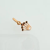 Dije Corona RX 0.4gr / 1.5cm / Circones Negros  Oro Rosa$