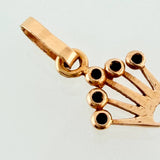 Dije Corona RX 0.4gr / 1.5cm / Circones Negros  Oro Rosa$