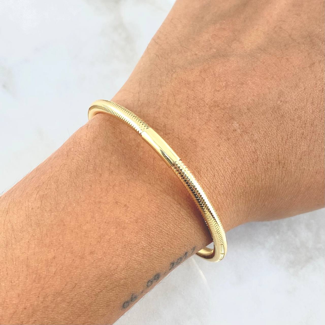 Pulso Aro Reticulado 1.25gr / 15cm-17cm / 3mm Oro Amarillo +4 18K