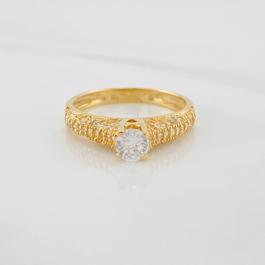 Anillo Solitario Tupido 3g / T6 3/4 Oro Amarillo 18K