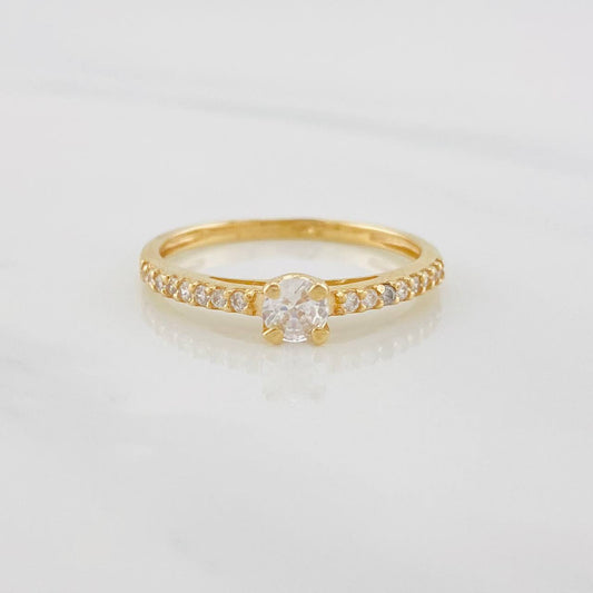 Anillo Solitario Churumbela 1.8g / T7 Oro Amarillo 18K