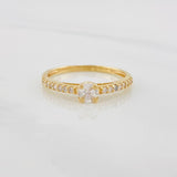Anillo Solitario Churumbela 1.8g / T7 Oro Amarillo 18K