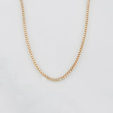 Cadena Veneciana 2.65g / 50.05cm / 0.9mm Dos Oros Blanco Rosa 18K