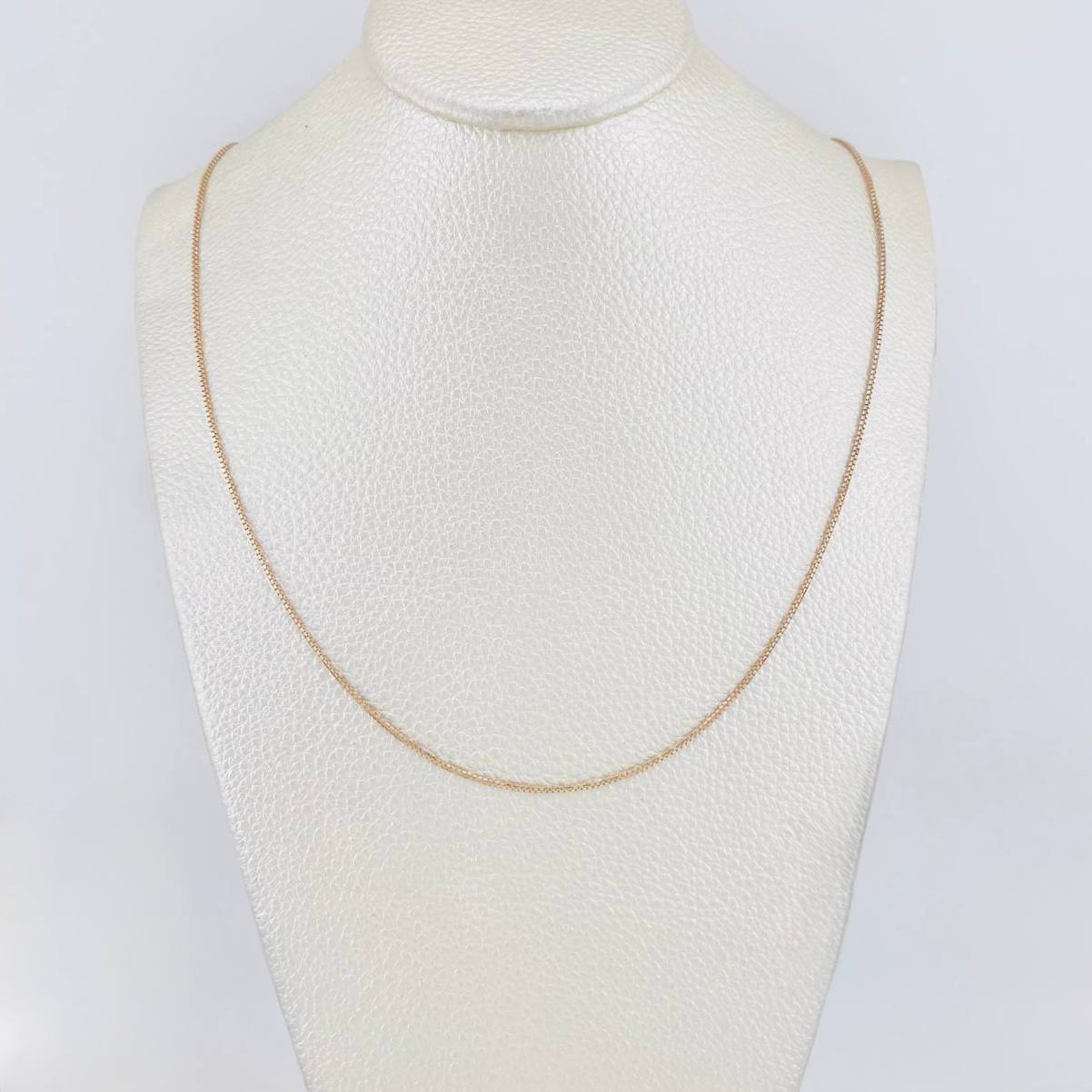 Cadena Veneciana 2.65g / 50.05cm / 0.9mm Dos Oros Blanco Rosa 18K