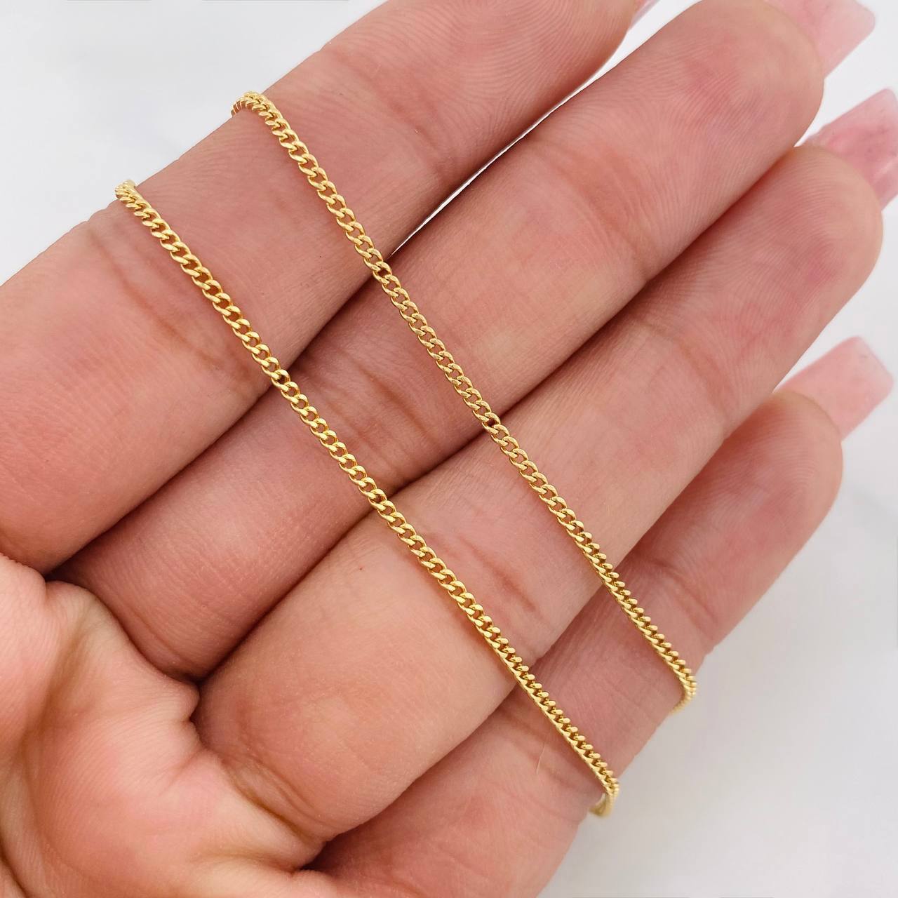 Cadena Mini Cubana 4.45g / 51cm / 1.29mm Oro Amarillo 18K