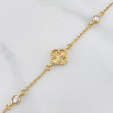 Pulso Aro Seguido Trebol 2.95g / 17.05cm / 0.77mm Oro Amarillo 18K