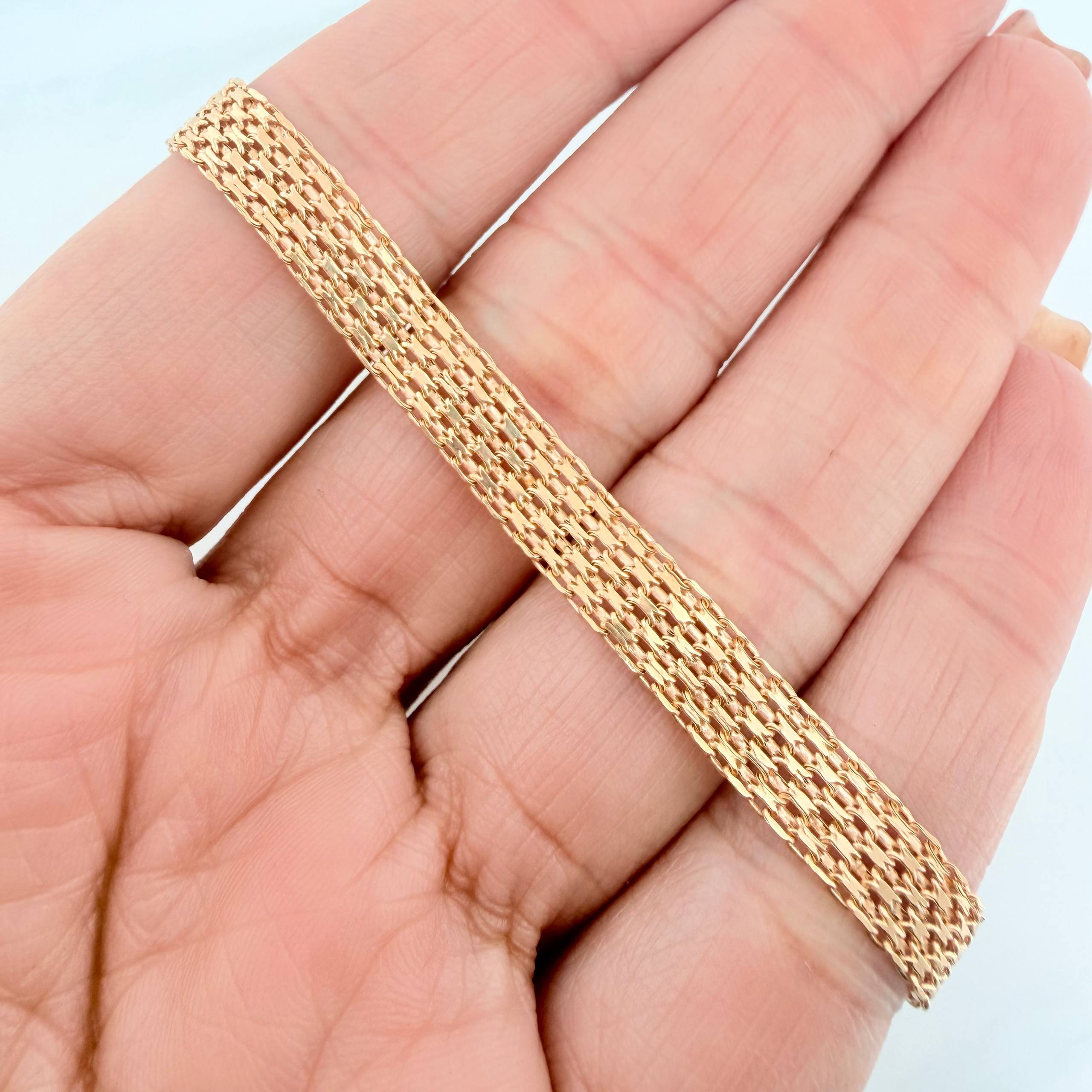 Pulso Chino 4.35g / 21cm / 6.4mm Oro Amarillo 18K