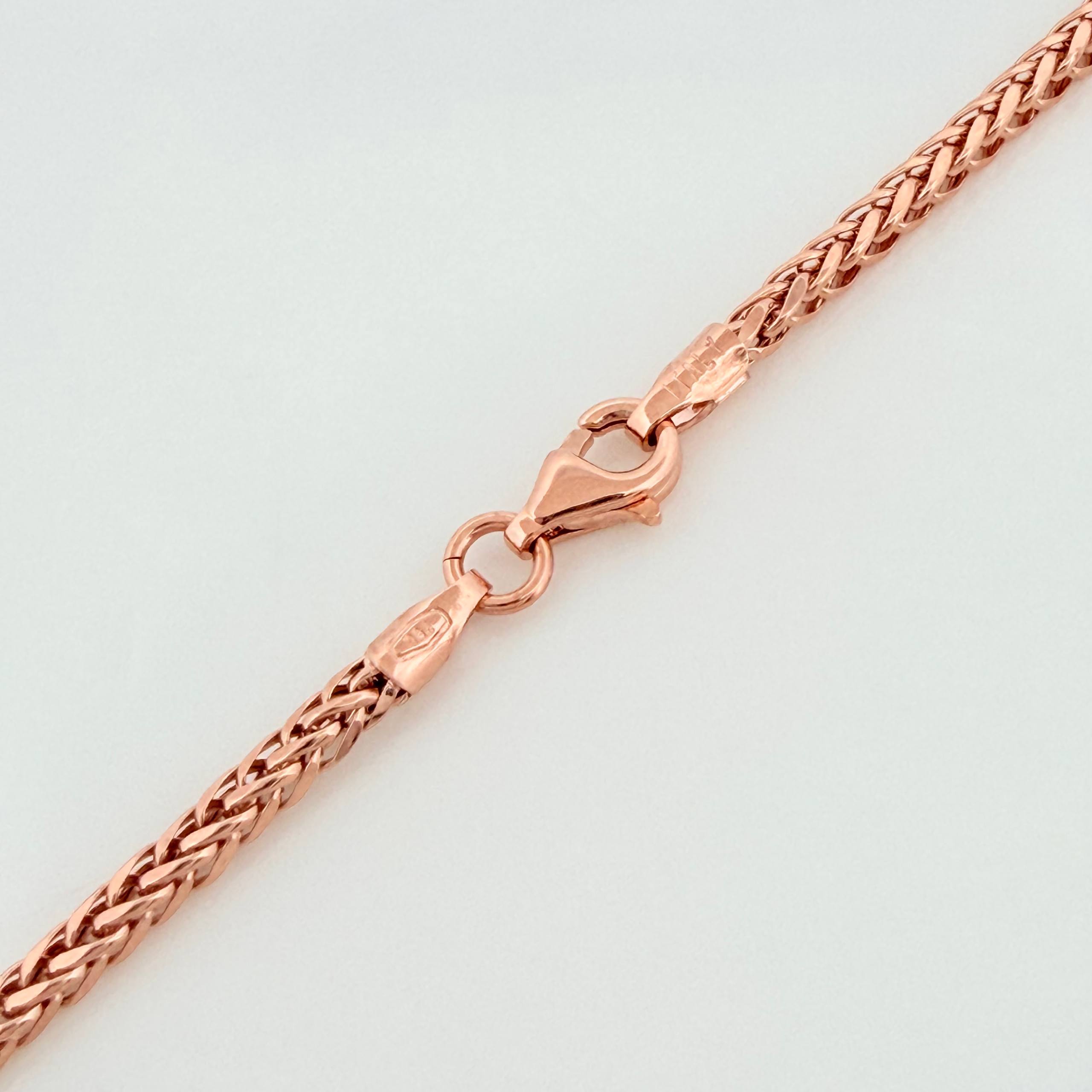 Cadena Franco 5.7g / 60cm / 2mm Oro Rosa 18K