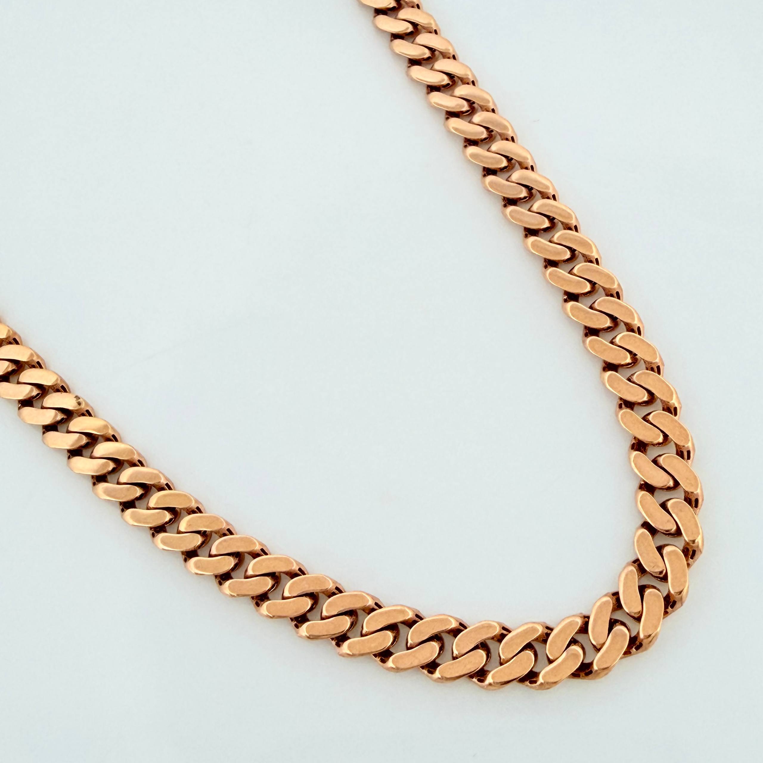 Cadena Cubana 18.85g / 61cm / 4.7mm Oro Rosa 18K