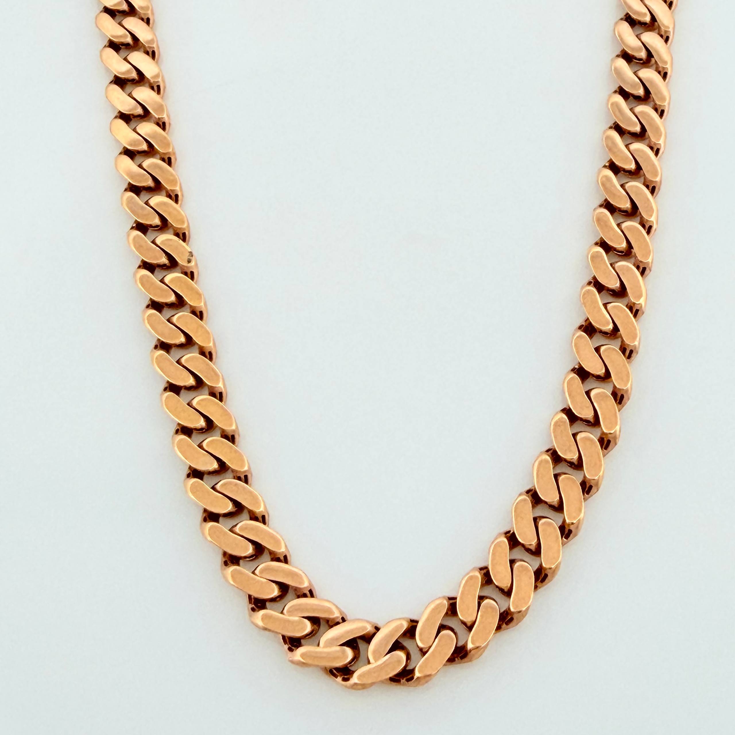 Cadena Cubana 18.85g / 61cm / 4.7mm Oro Rosa 18K