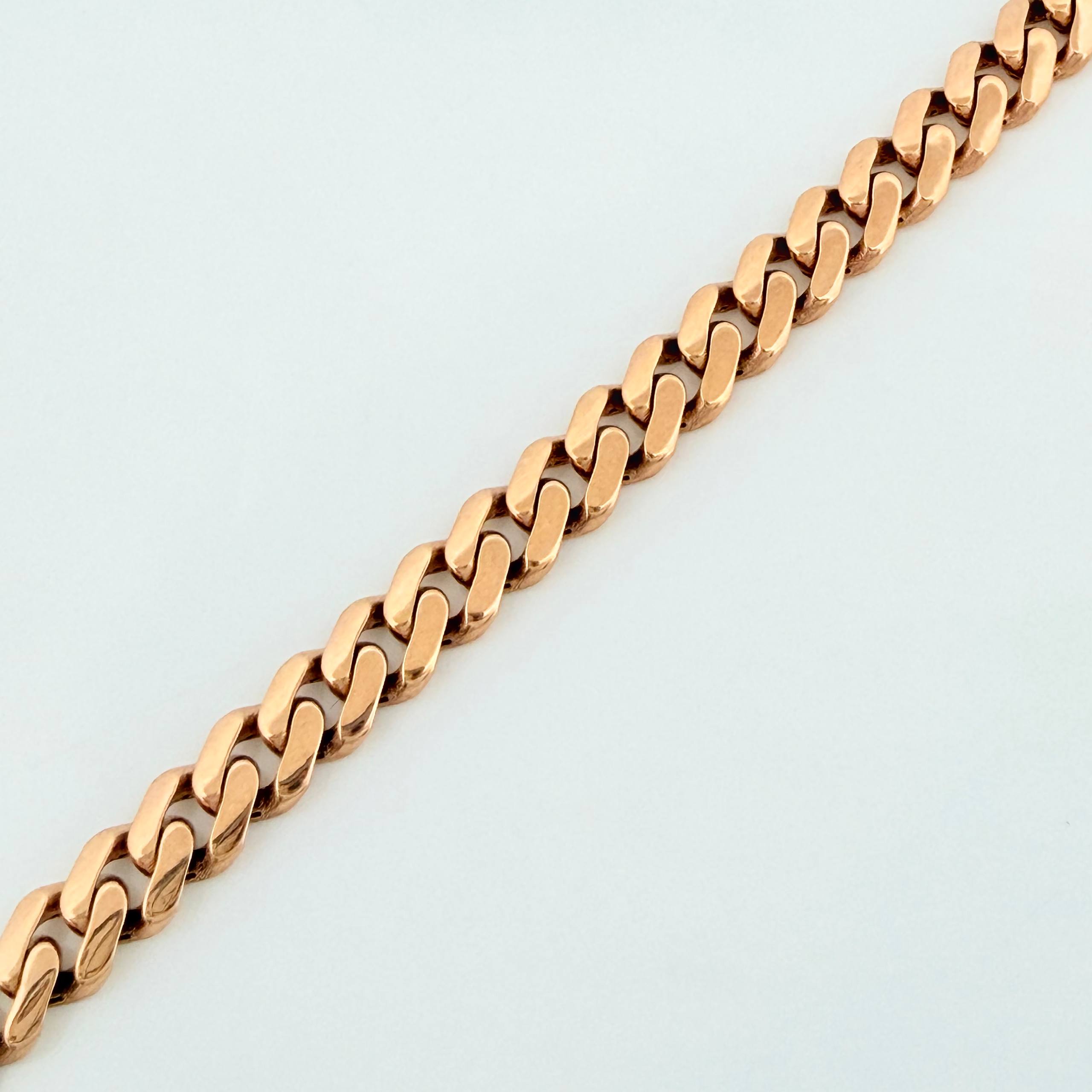 Pulso Cubano infinito 7.2g / 21cm / 4.8mm Oro Rosa 18K