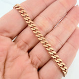 Pulso Cubano infinito 7.2g / 21cm / 4.8mm Oro Rosa 18K